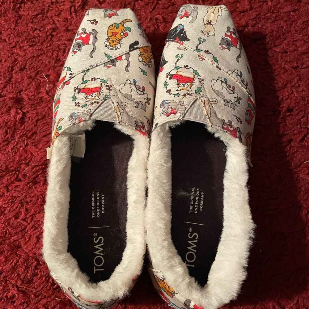 Toms Holiday Cat Slip On Shoes